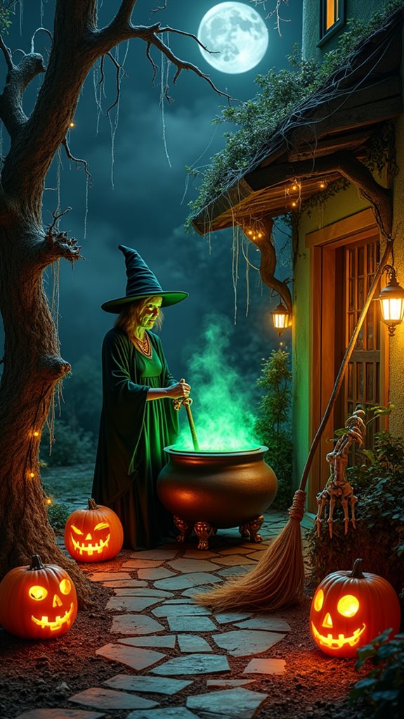 magical halloween porch decor