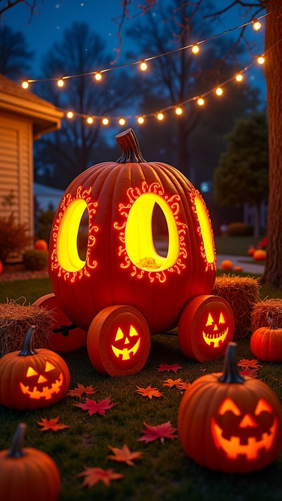 magical pumpkin carriage decor