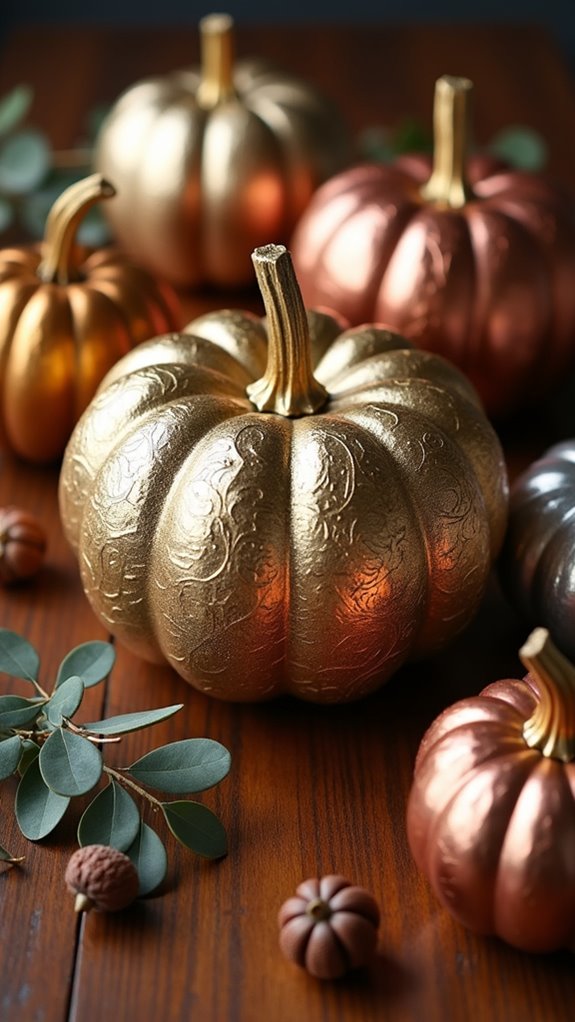 metallic pumpkins for glamour