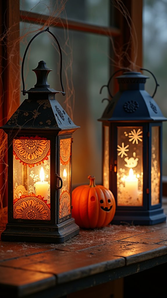 modern vintage halloween lanterns