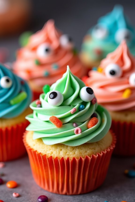 monster themed halloween cupcakes
