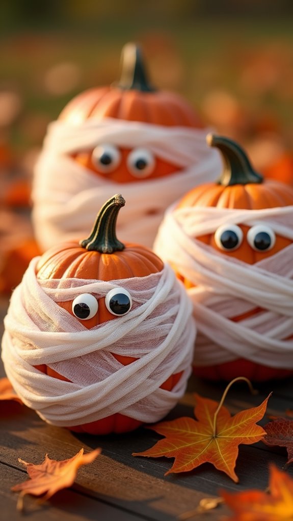 mummy pumpkin decoration tutorial