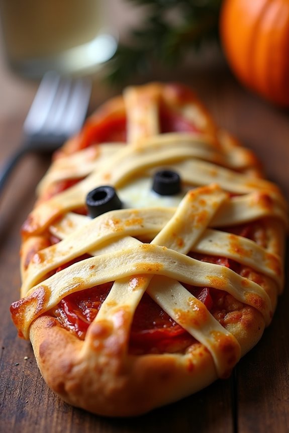 mummy themed calzone pizza recipe