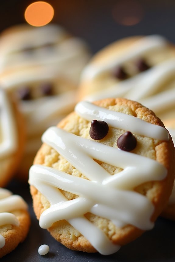 mummy themed halloween sugar cookies