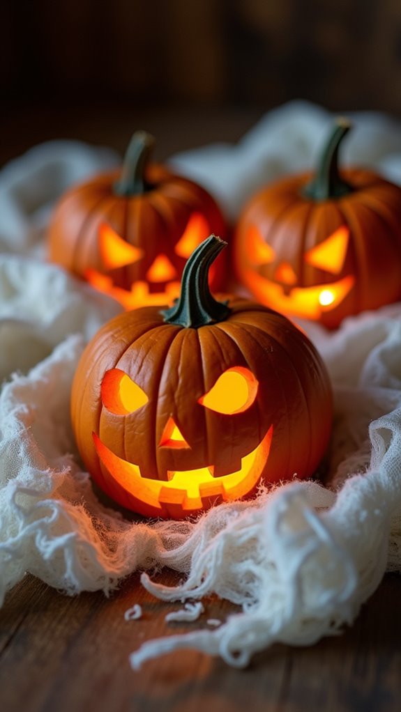 mummy wrapped jack o lanterns decoration
