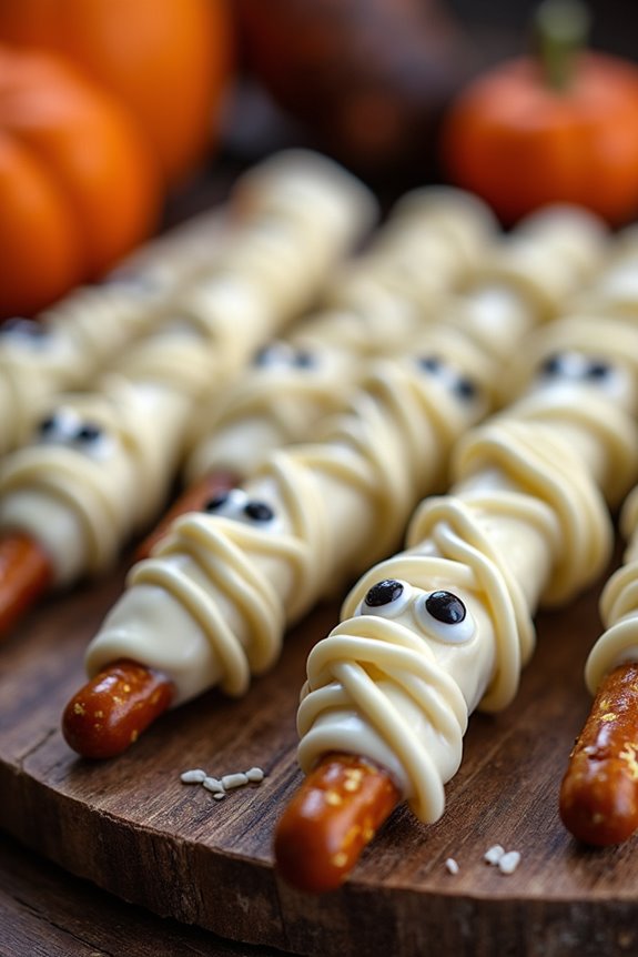 mummy wrapped pretzel rods