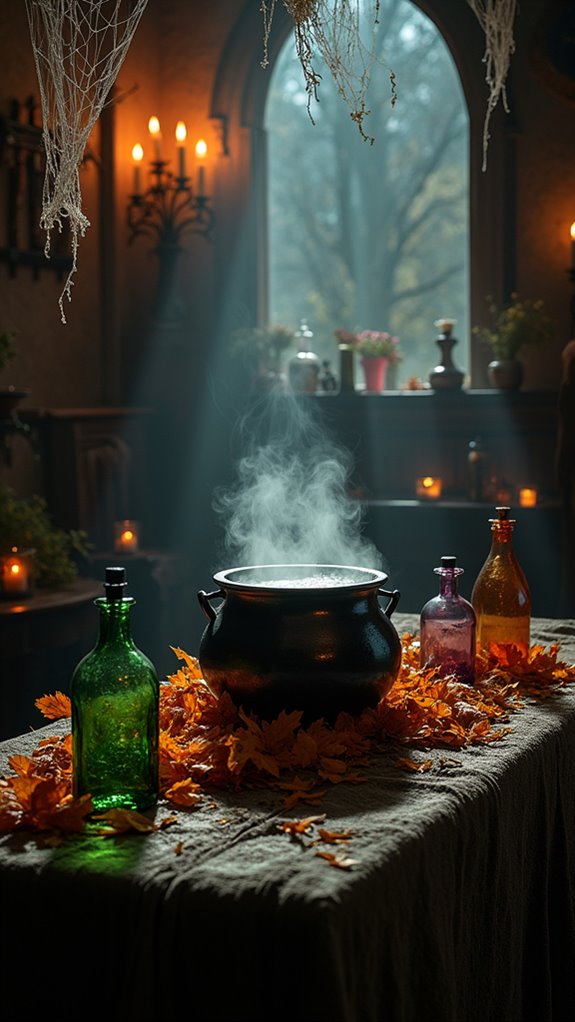 mysterious cauldron halloween decor