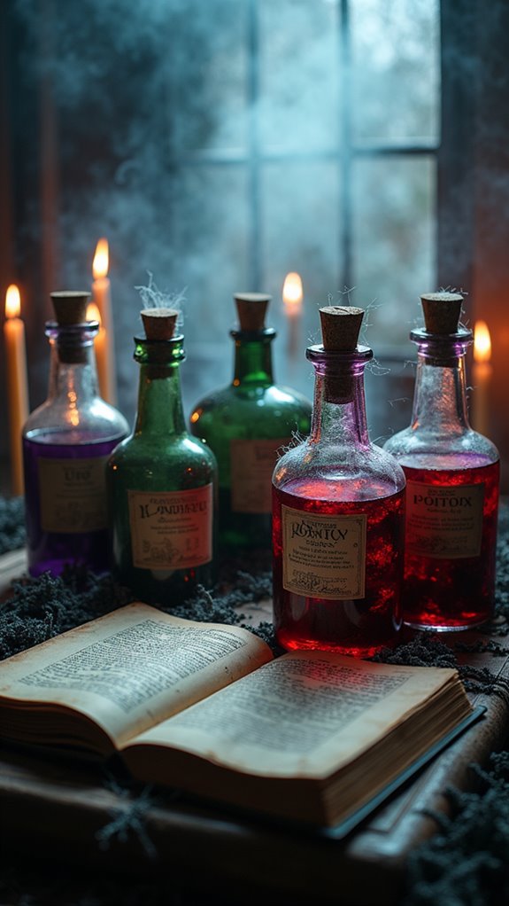 mysterious potion bottle display