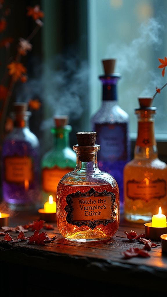 mysterious potion bottles collection