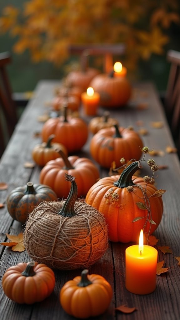 nature inspired pumpkin decor