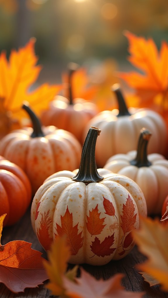 nature inspired pumpkin decoration