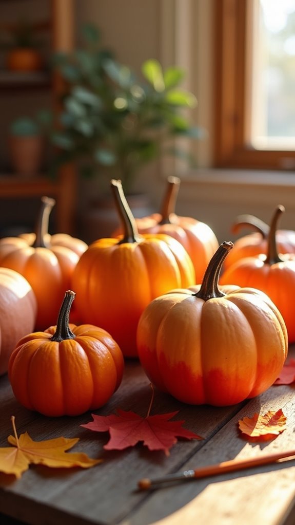 ombre painted pumpkin technique