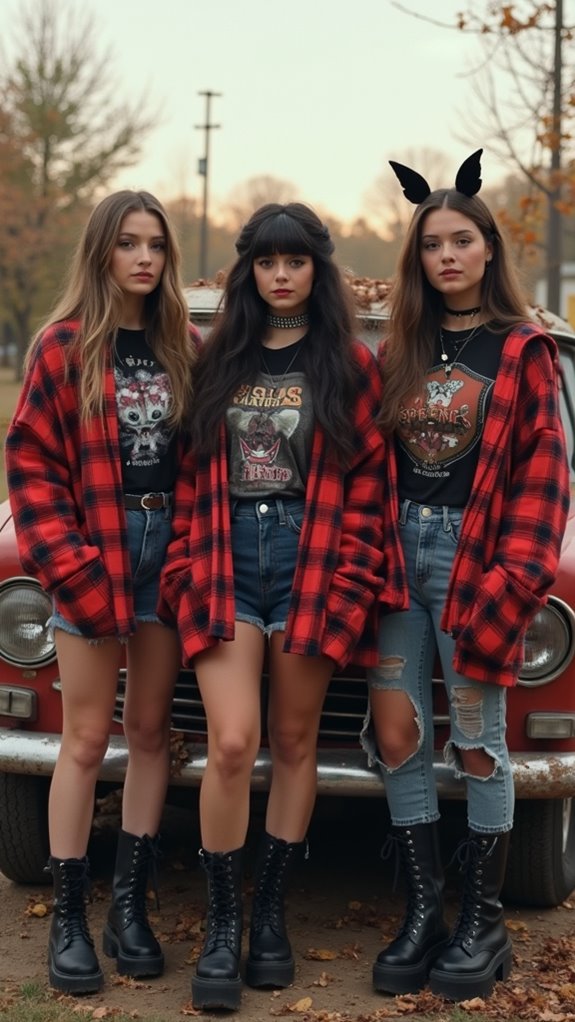 oversized flannels and combat