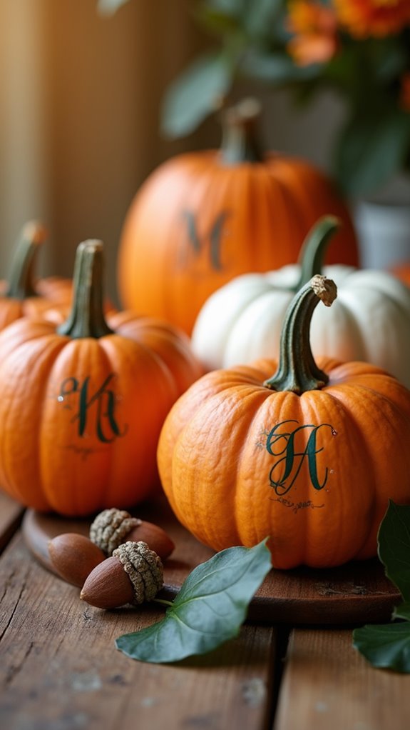 personalized fall decor pumpkins