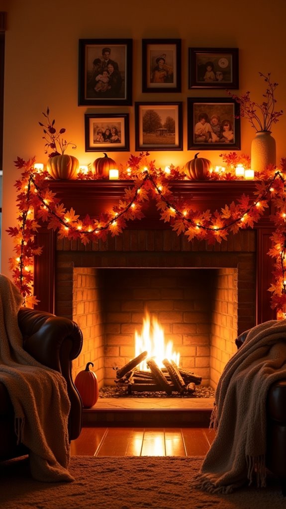 personalized halloween fireplace display