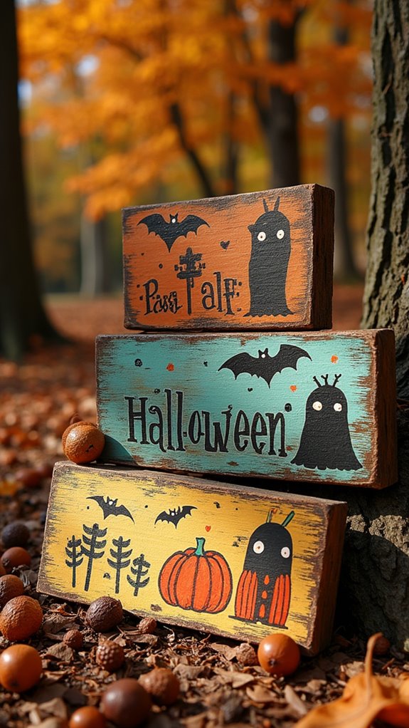personalized halloween wooden signs