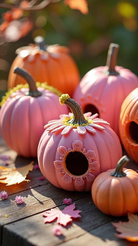 pink pumpkin birdhouse project
