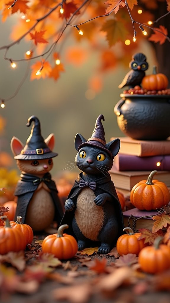 playful halloween animal decor