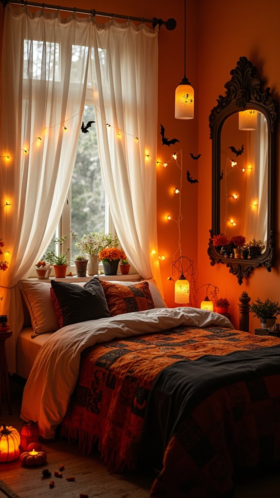 playful halloween bedroom decor