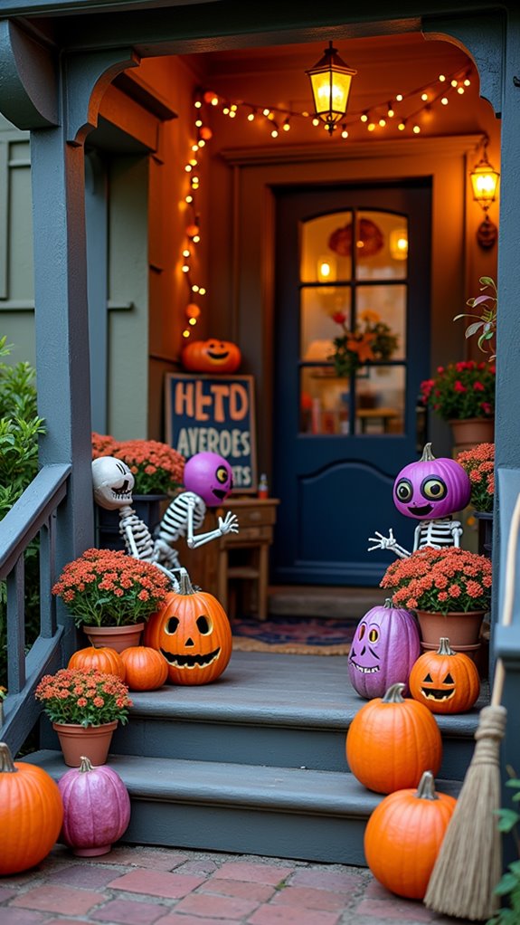 playful halloween porch decor