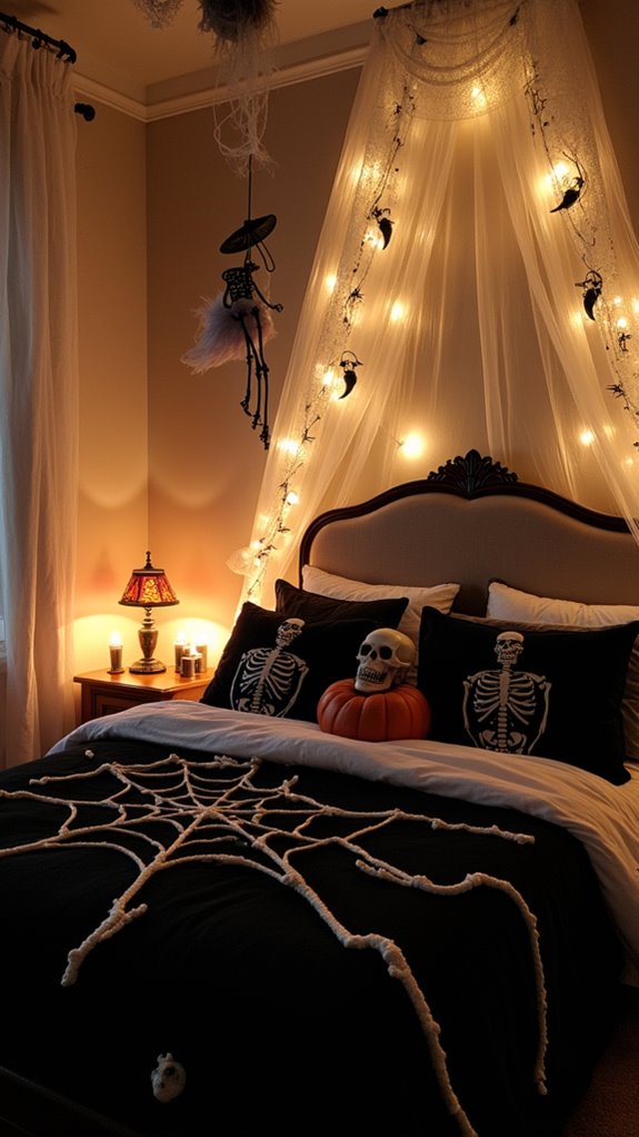 playful halloween skeleton decor
