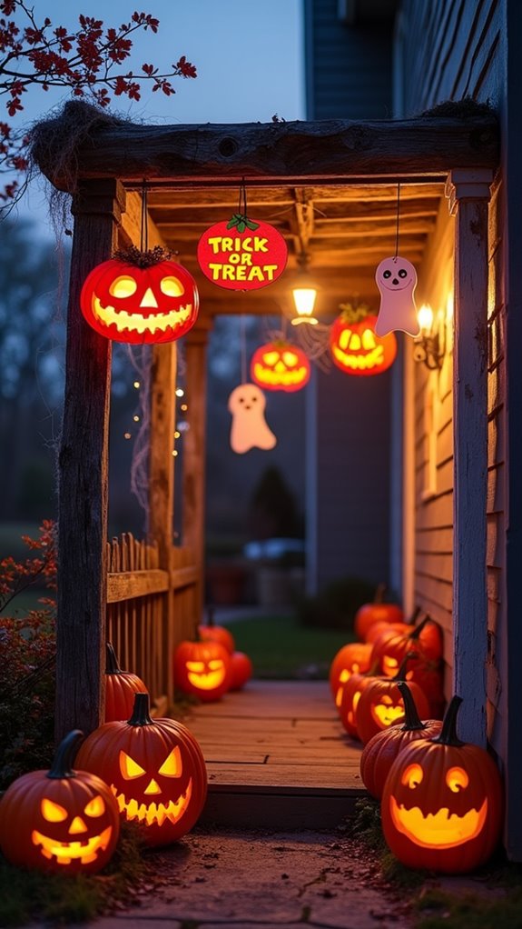playful halloween trick or treat signs