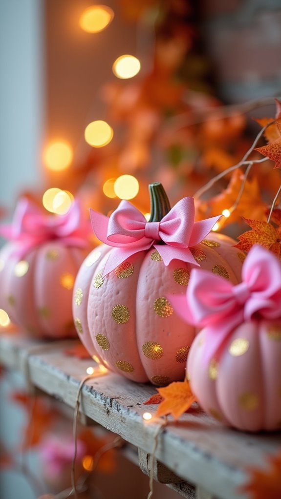 playful pink pumpkin decor