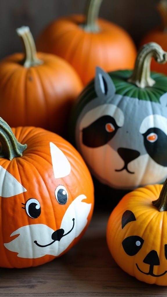 playful pumpkin animal faces