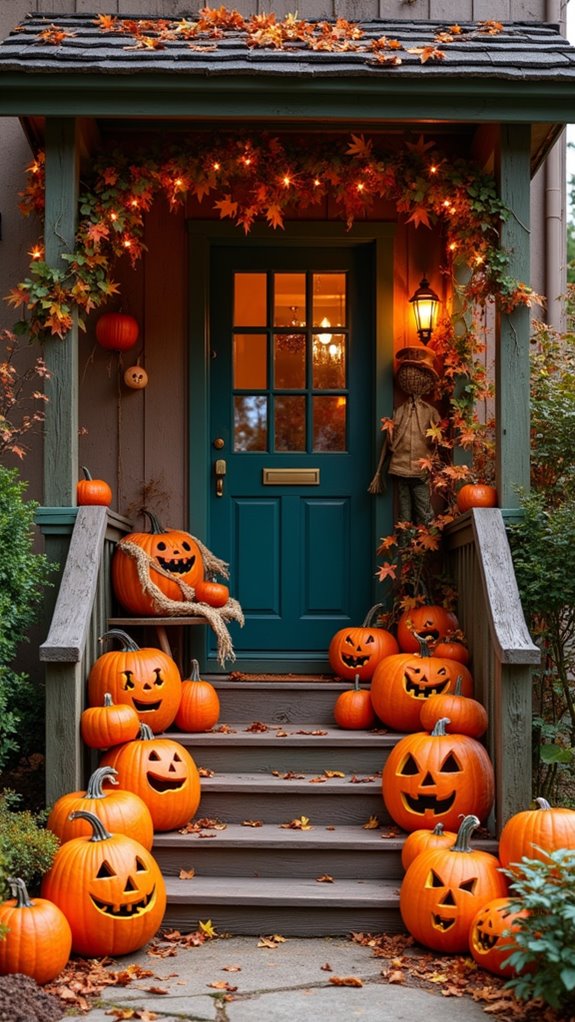 playful pumpkin porch decorations