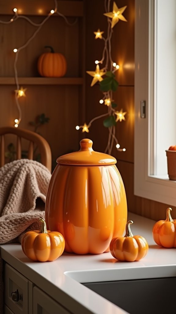 pumpkin cookie jar display