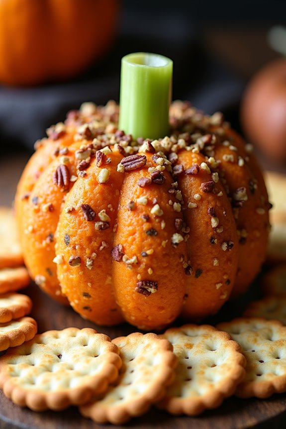 pumpkin shaped cheese appetizer delight