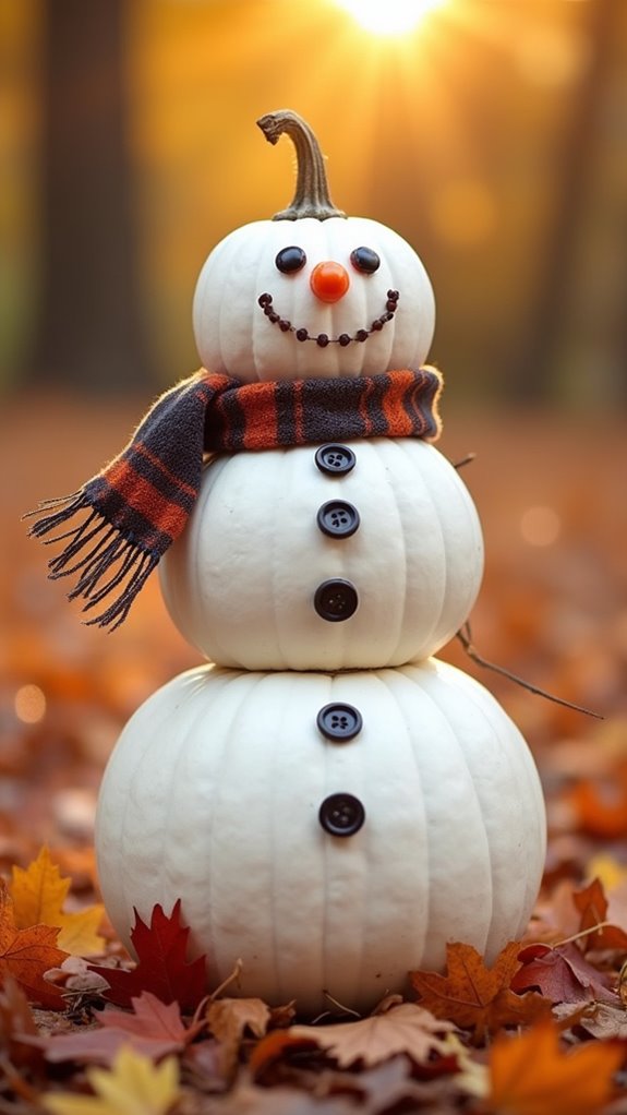 pumpkin snowman fall decor