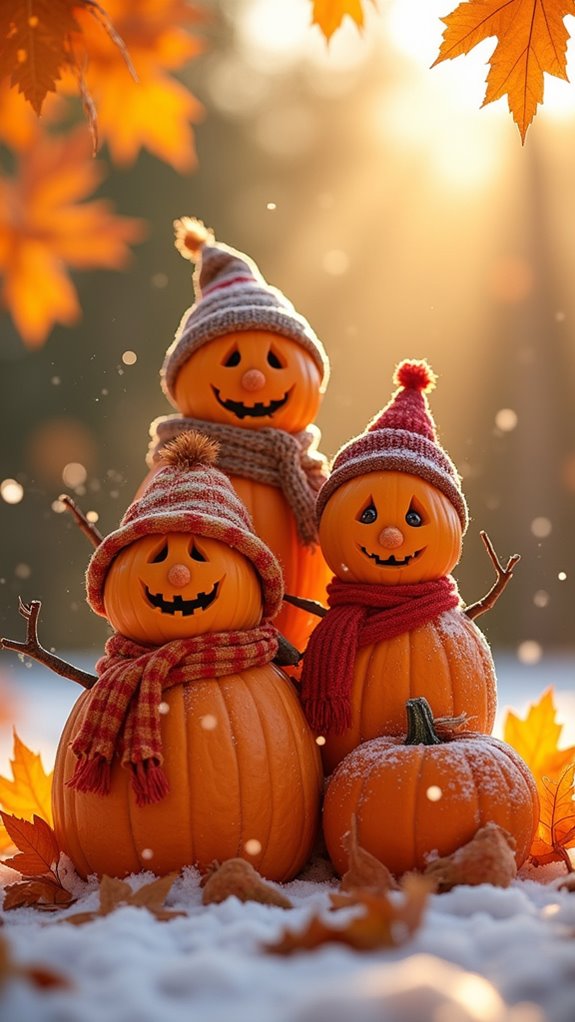 pumpkin snowmen autumn decorations