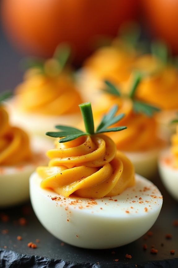 pumpkin themed deviled egg recipe
