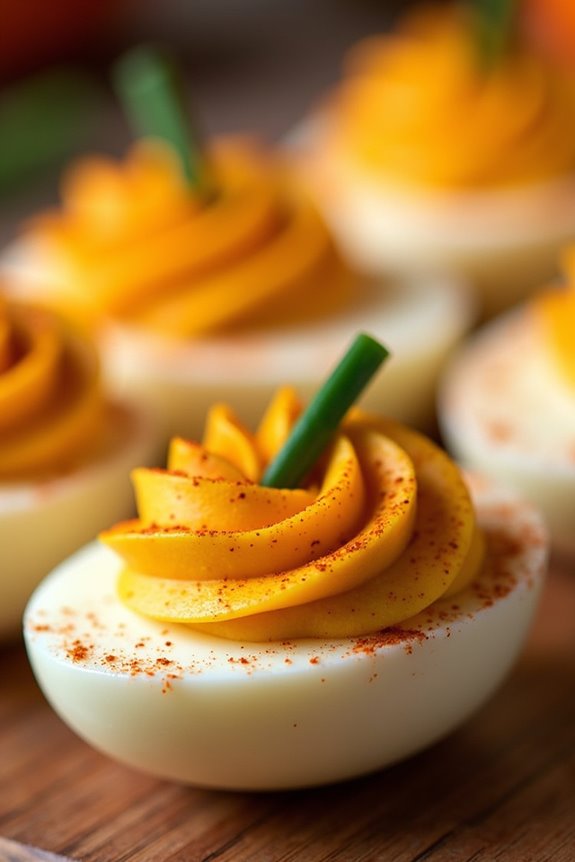 pumpkin themed deviled eggs recipe