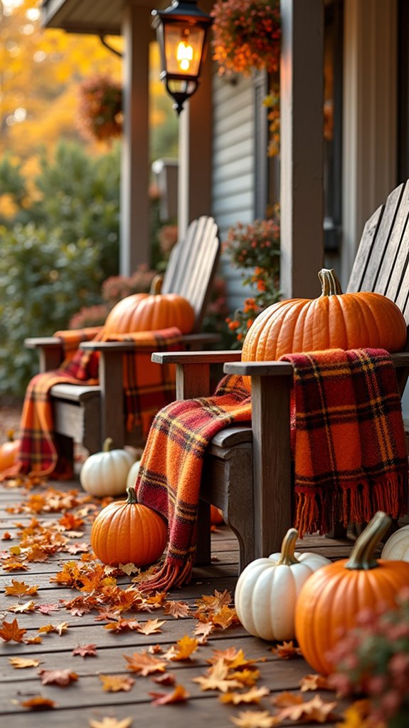 pumpkins and twinkling lights