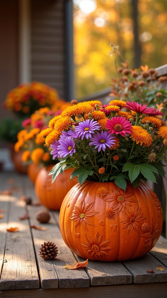 pumpkins as fall planters