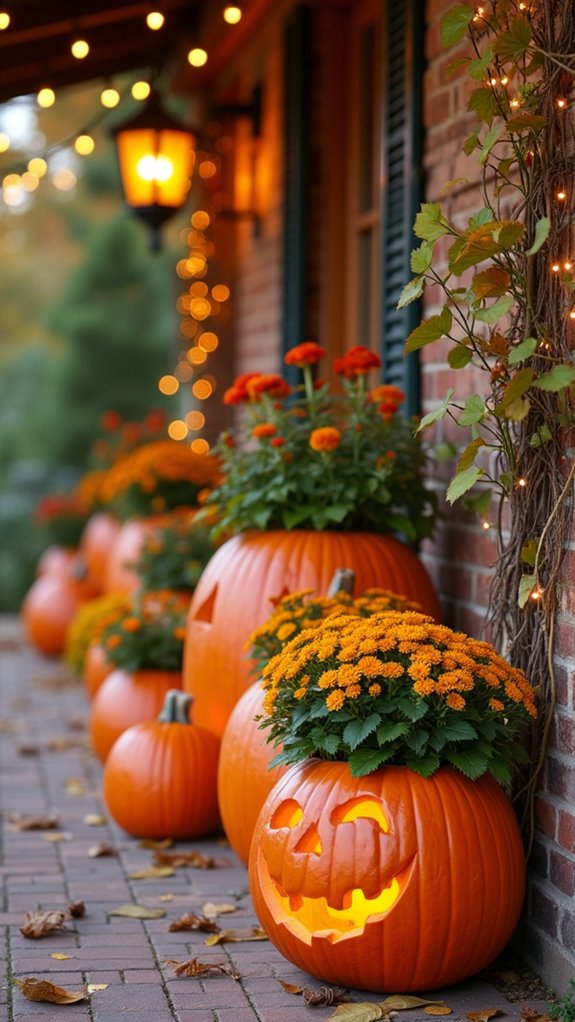pumpkins as flower planters