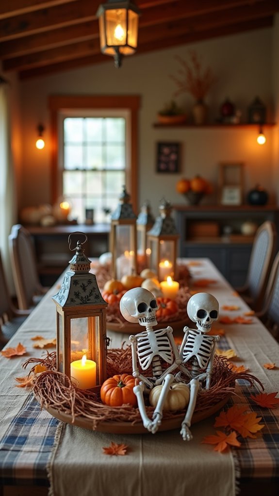 quirky halloween skeleton decor