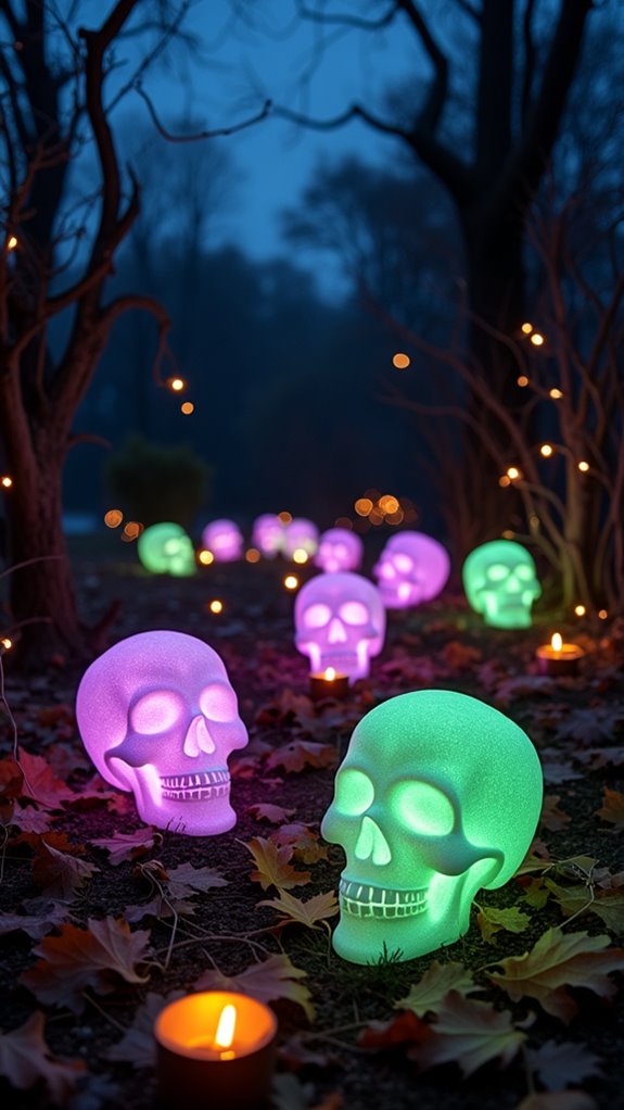radiant glowing skull decorations