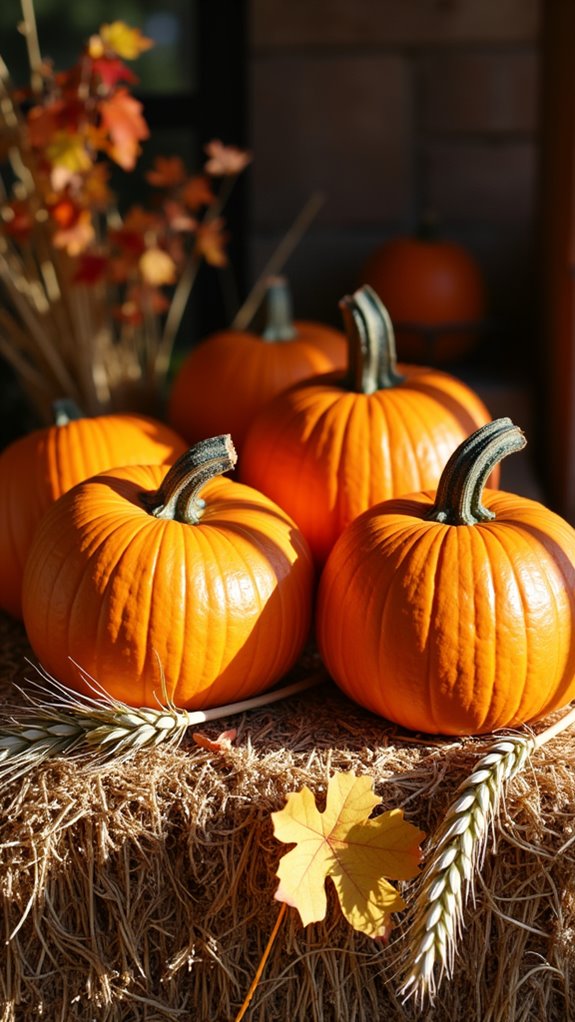 rustic autumn pumpkin display