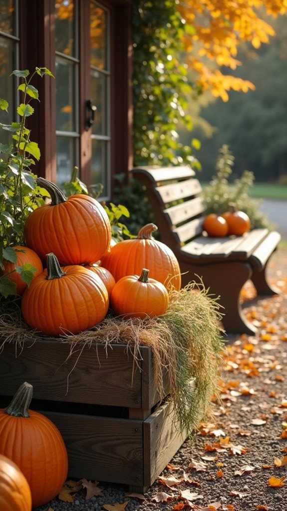 rustic crate pumpkin display