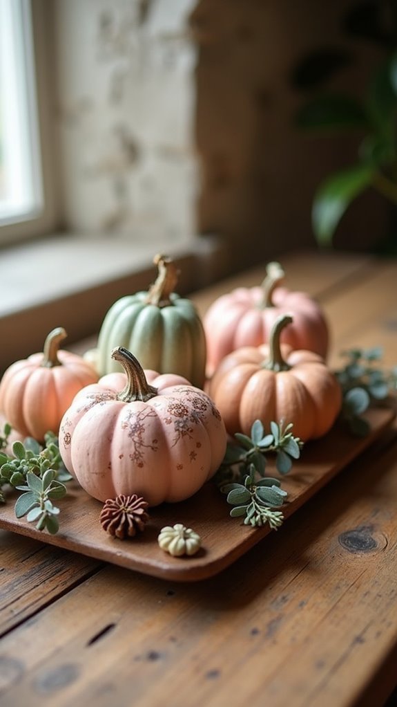 rustic earthy pumpkin decor