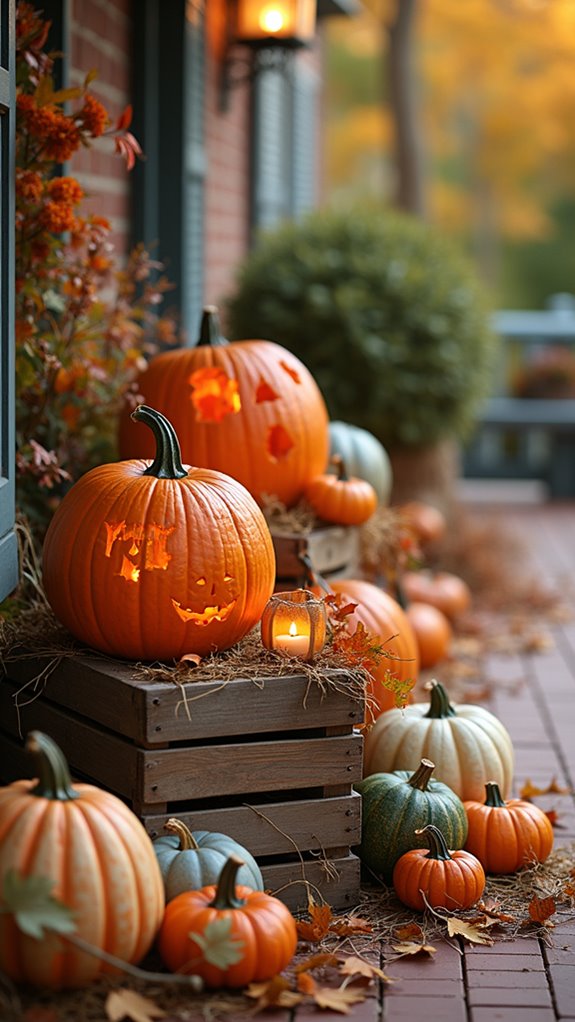 rustic pumpkin outdoor decor