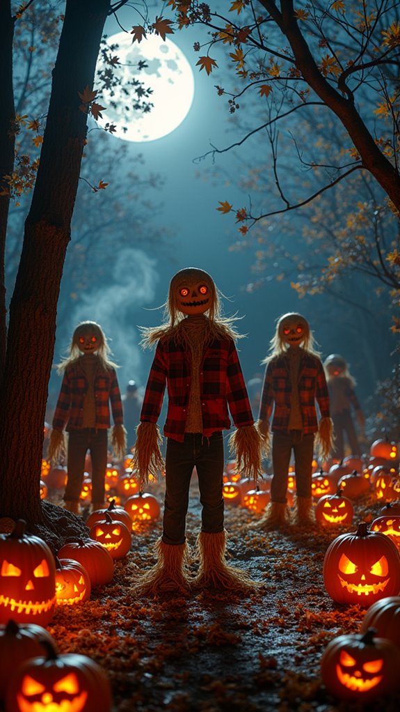 scarecrow halloween yard centerpiece