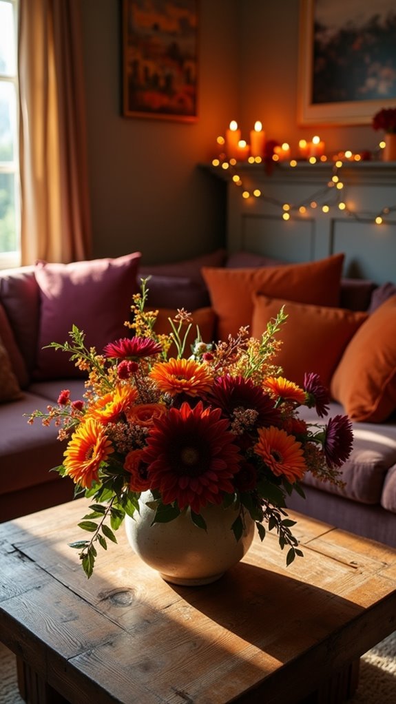 seasonal flowers brighten decor
