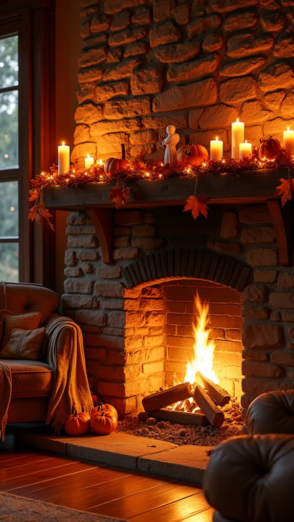seasonal halloween fireplace decor