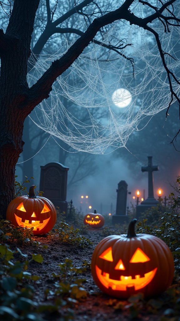 shimmering spider web decorations