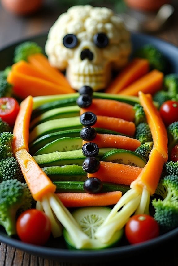 skeleton shaped vegetable platter