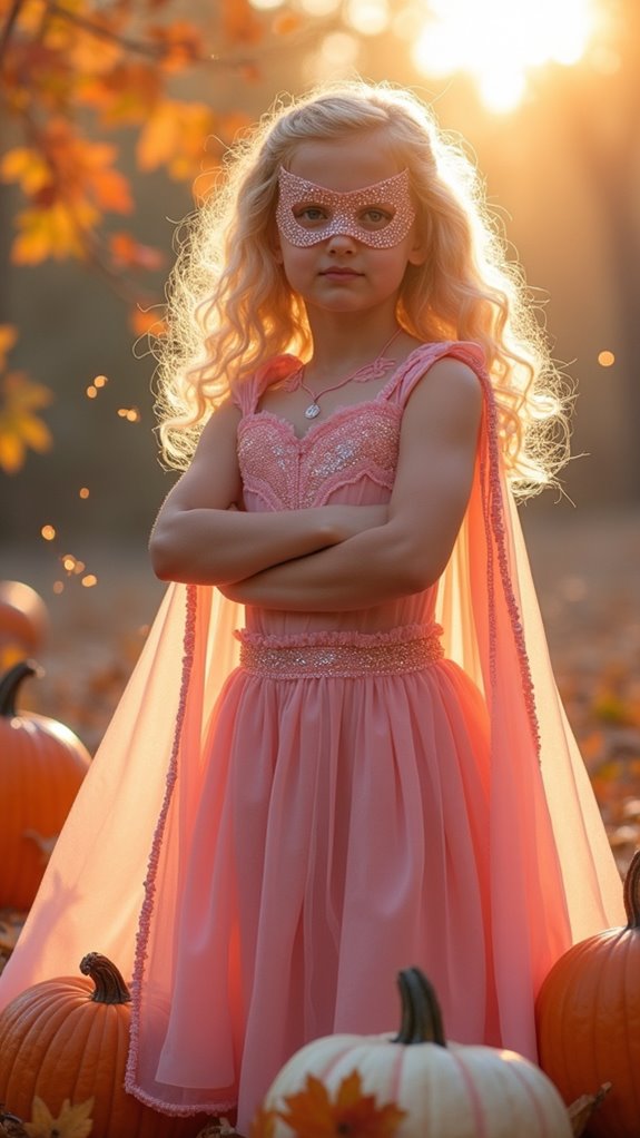 soft pink superhero costume
